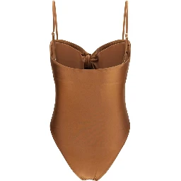 Beige Polyamide One-Piece Swimsuit