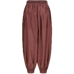 Bordeaux Silk Casual Pants