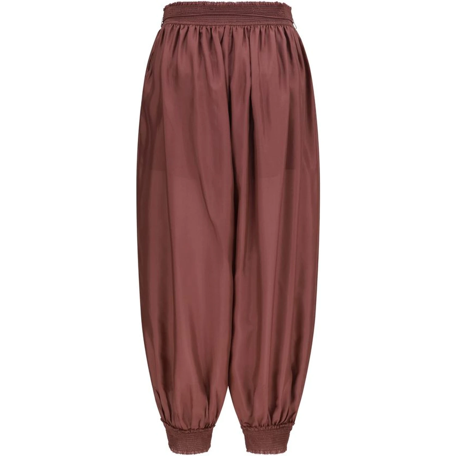 Bordeaux Silk Casual Pants