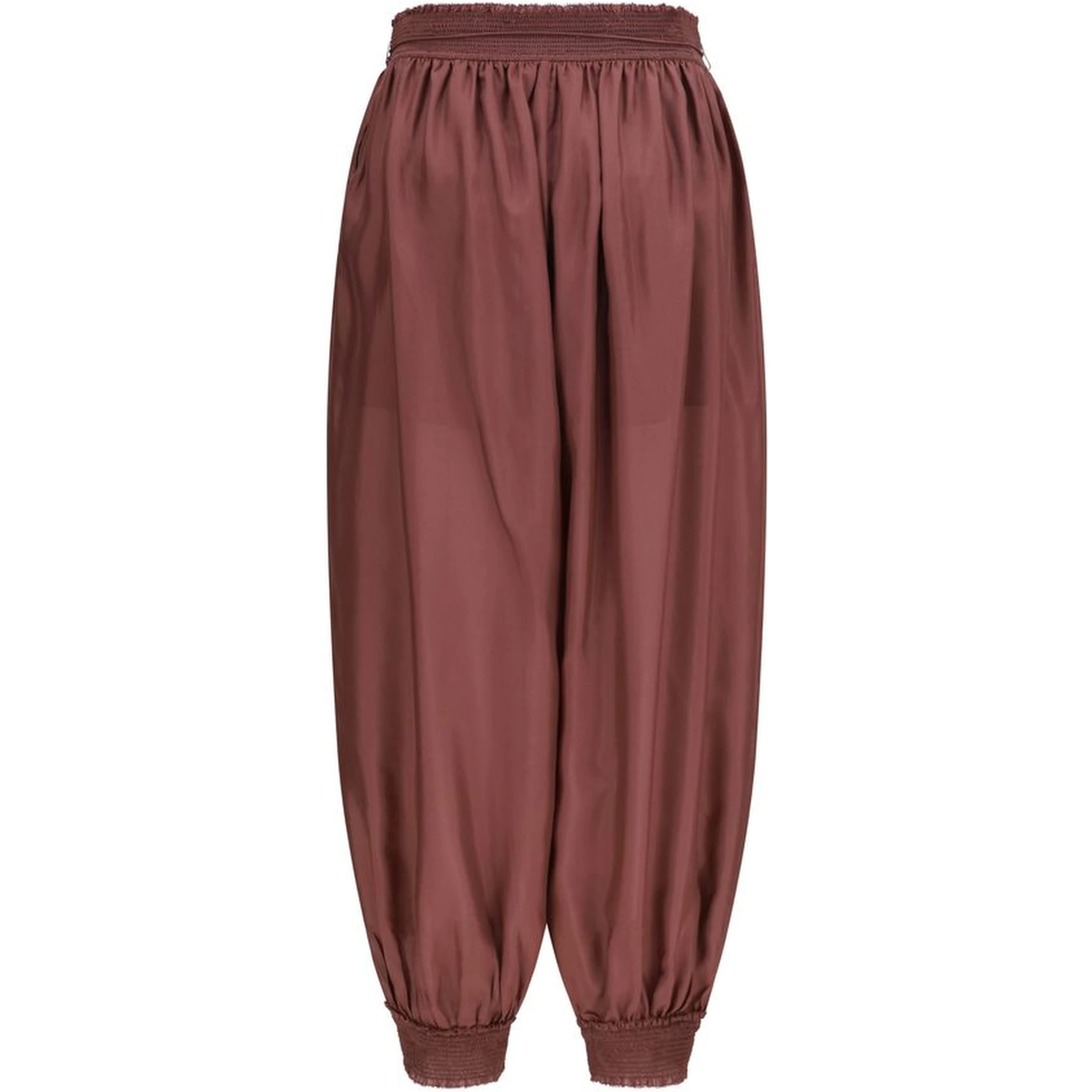 Bordeaux Silk Casual Pants