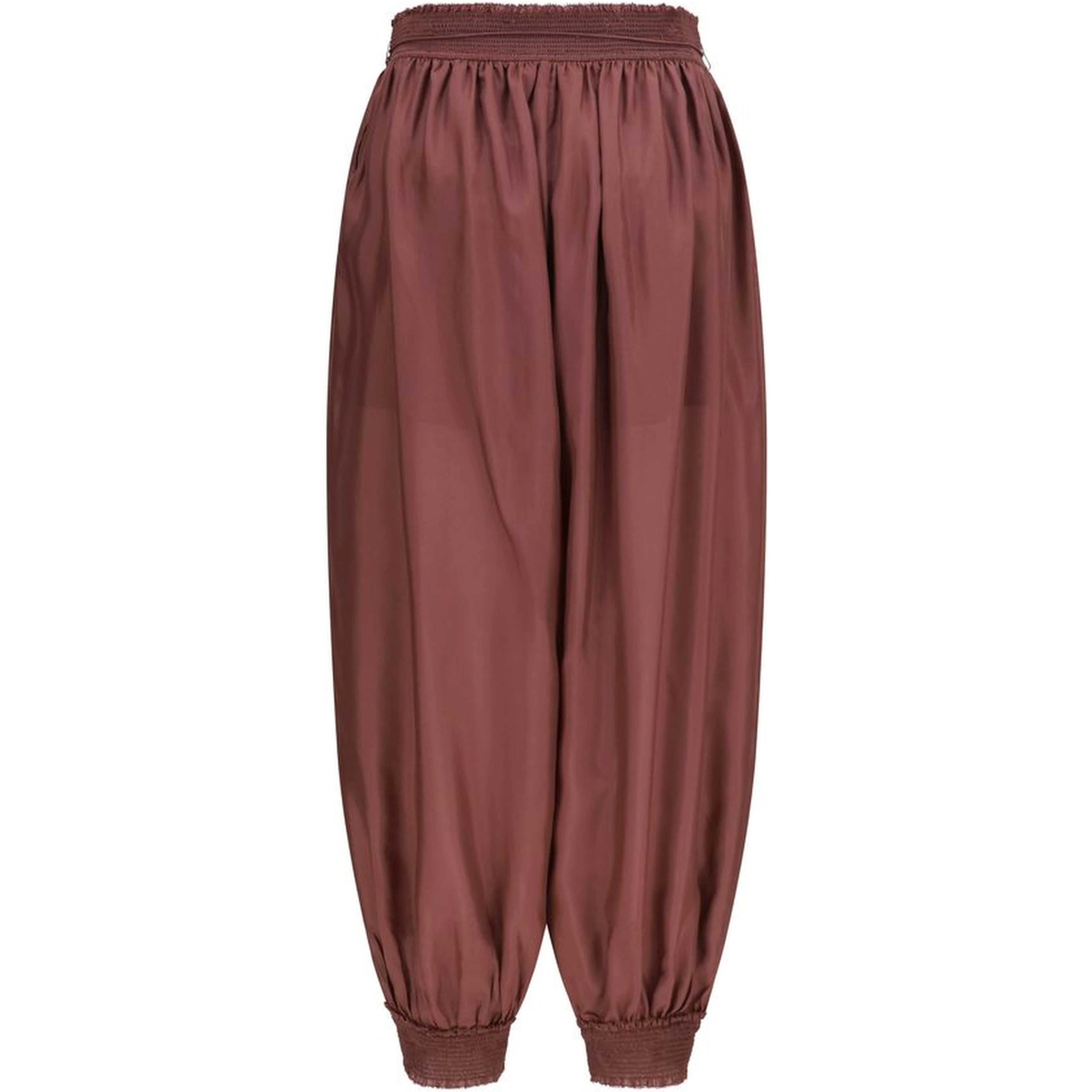 Bordeaux Silk Casual Pants