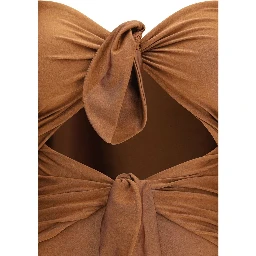 Beige Polyamide One-Piece Swimsuit