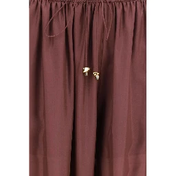Bordeaux Silk Casual Pants
