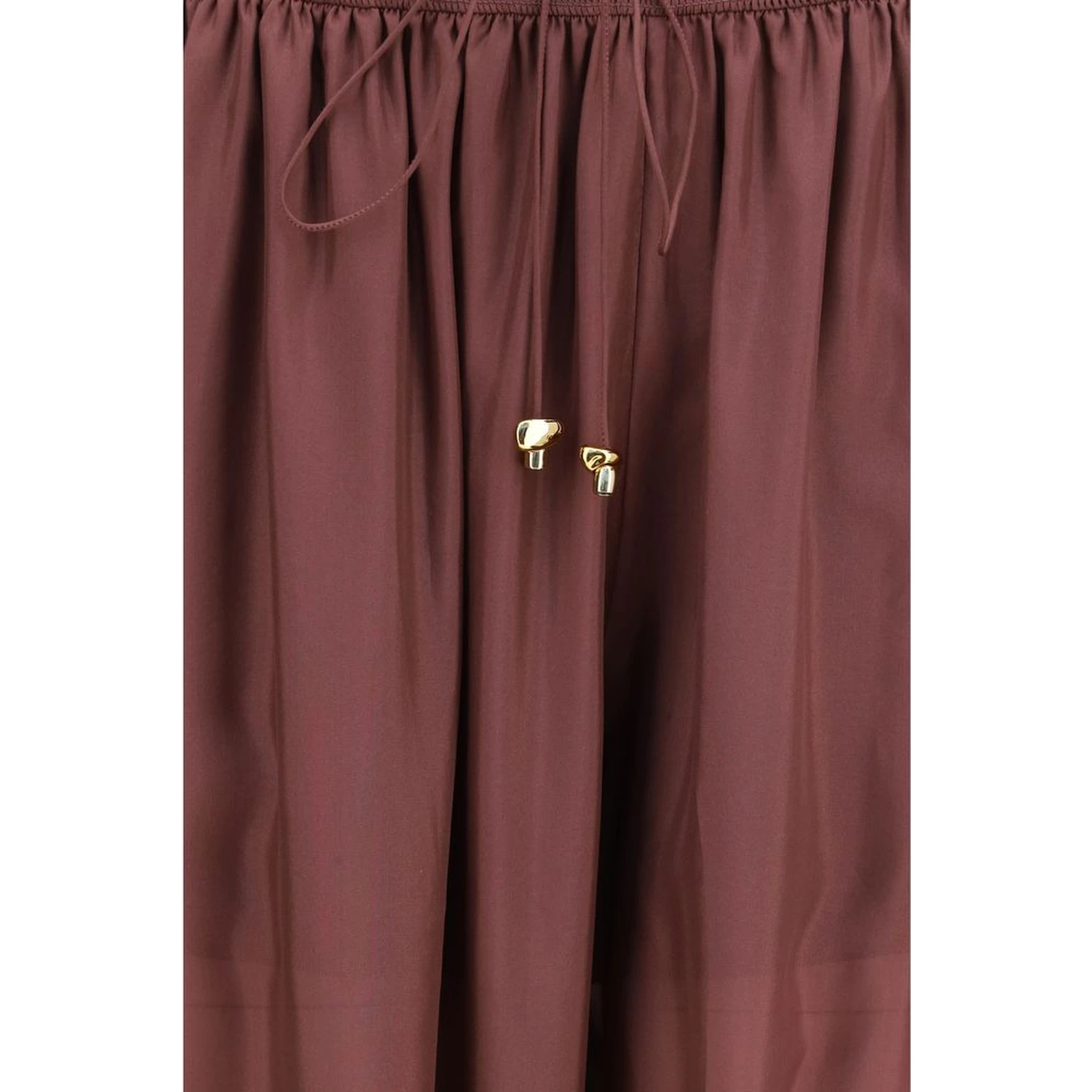 Bordeaux Silk Casual Pants