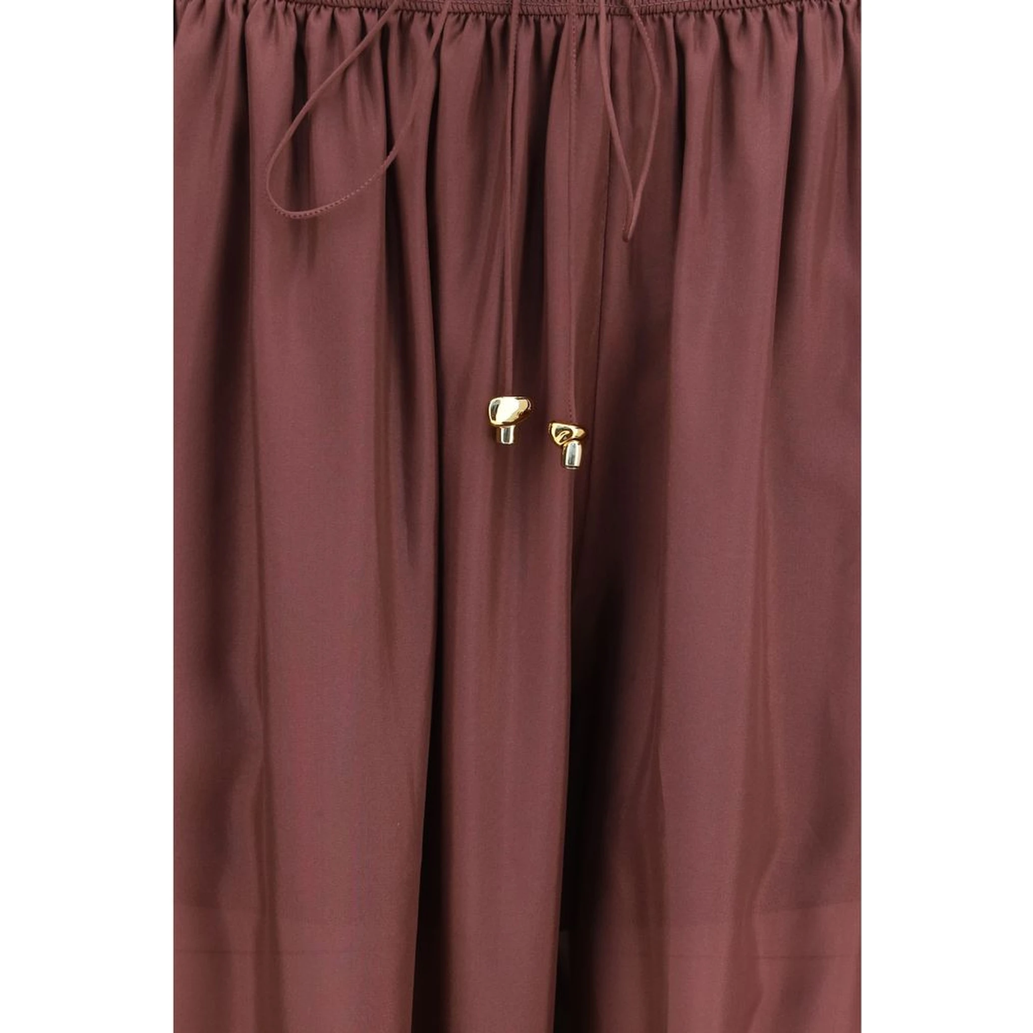 Bordeaux Silk Casual Pants