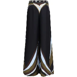 Black Silk Flared Pants