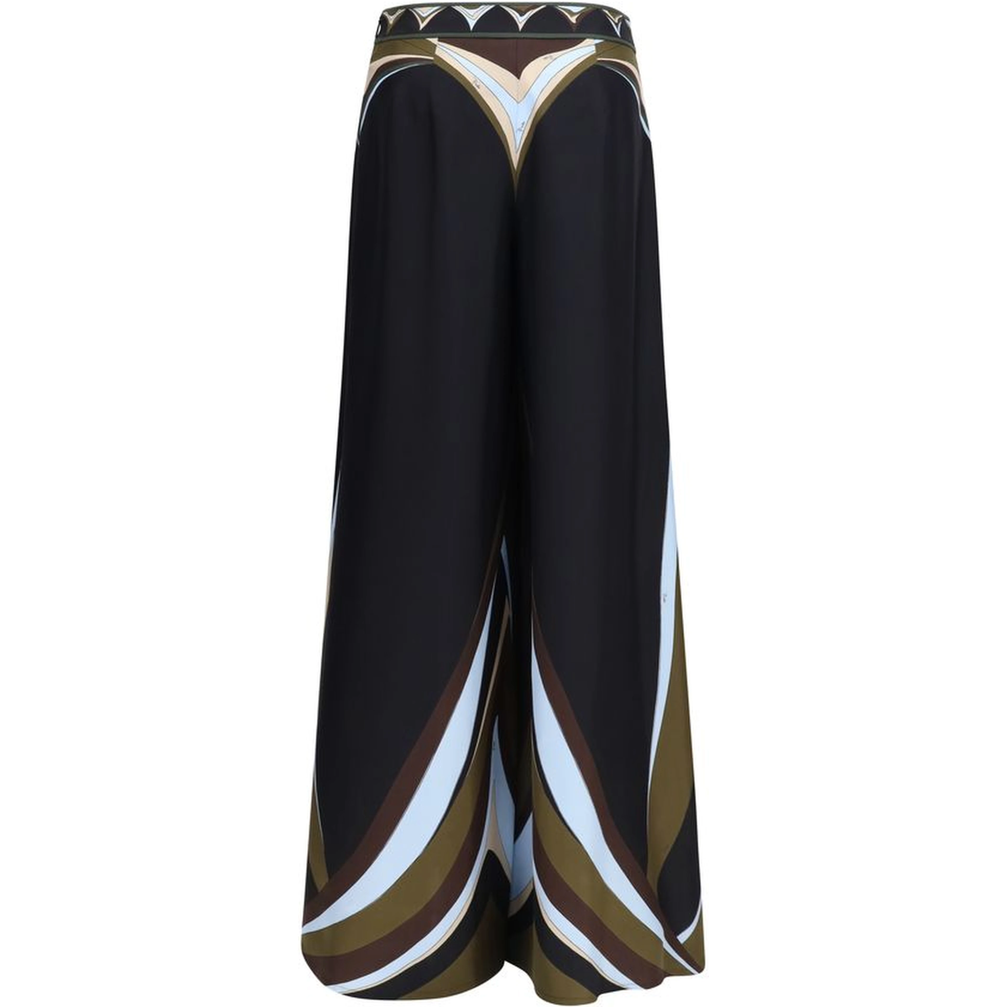 Black Silk Flared Pants