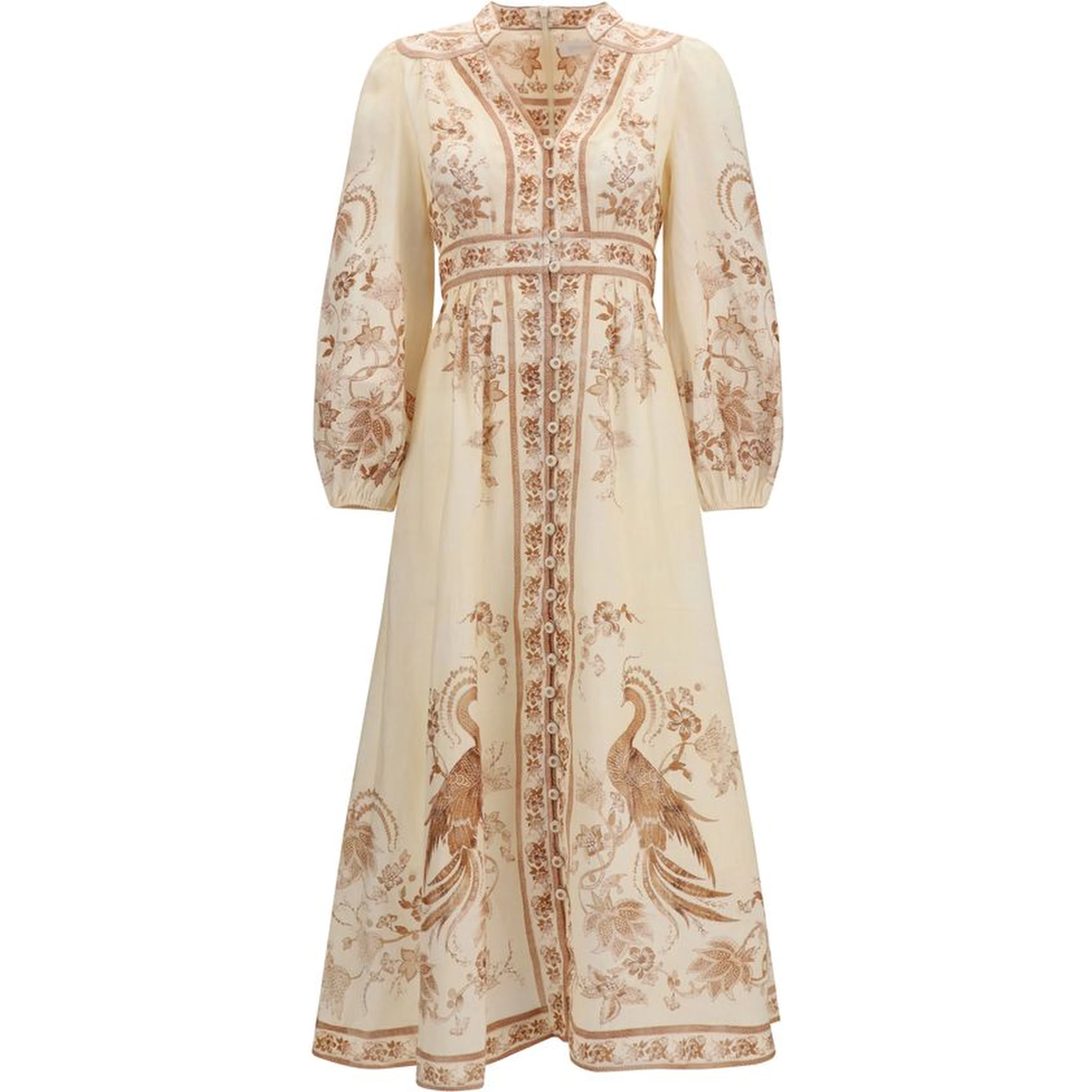 Beige Linen Casual Dress