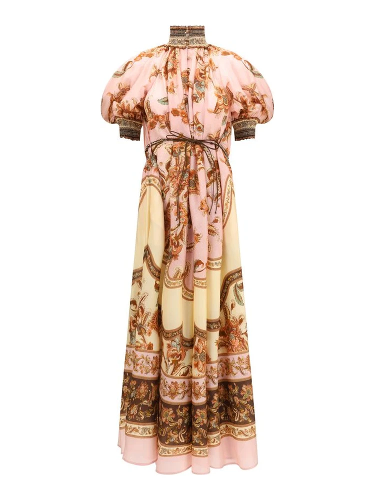 Multicolor Silk Casual Dress