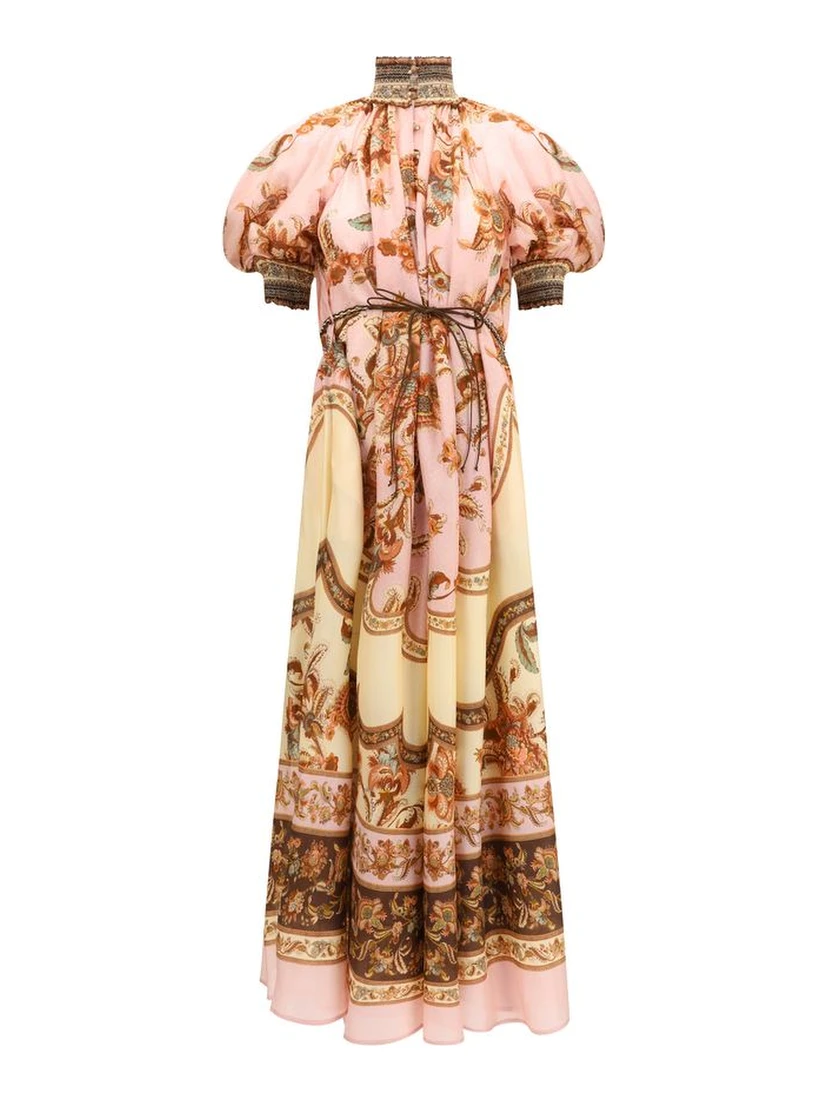 Multicolor Silk Casual Dress