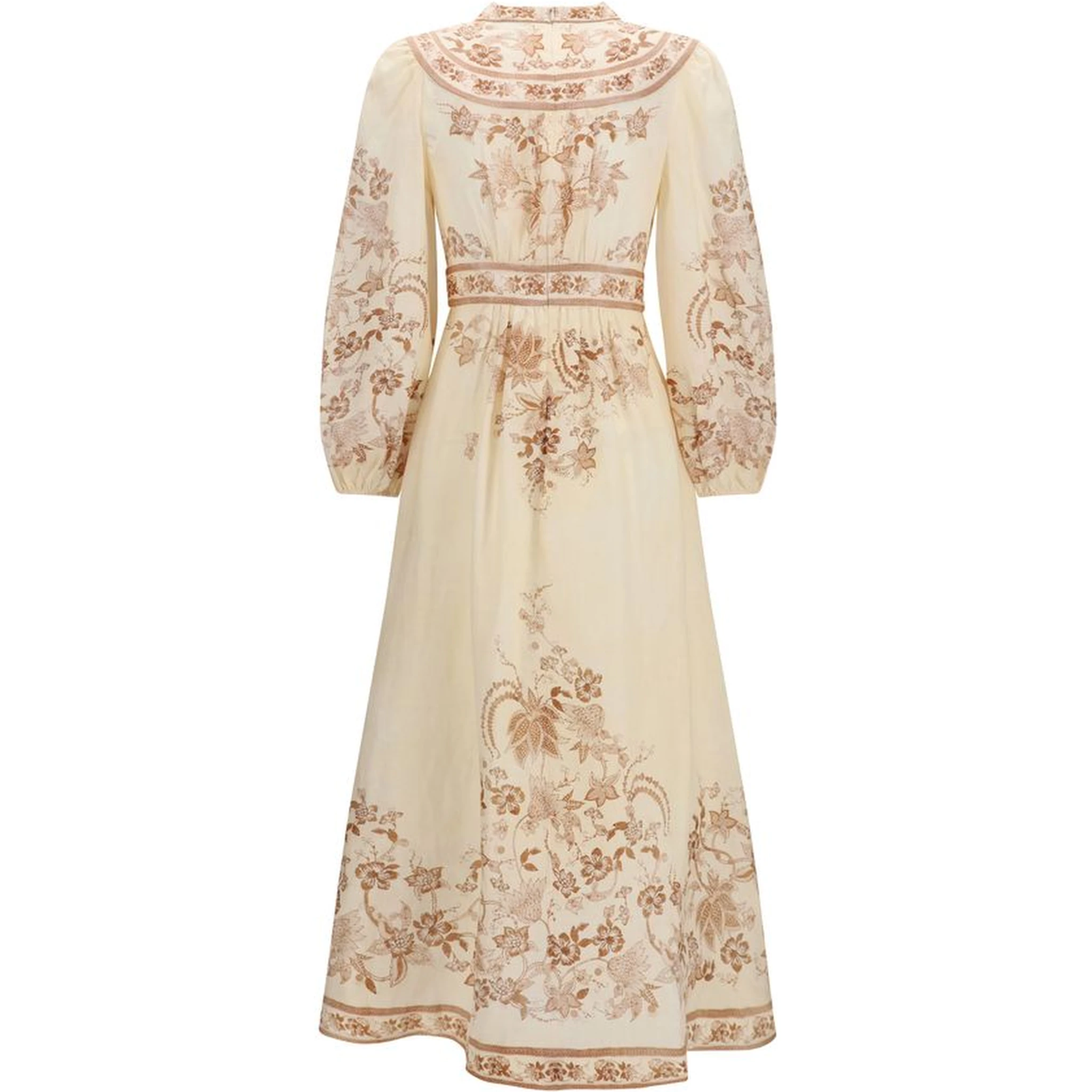 Beige Linen Casual Dress