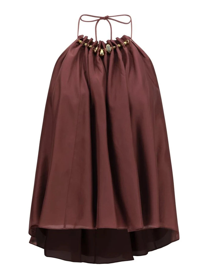 Bordeaux Silk Sleeveles T-Shirt