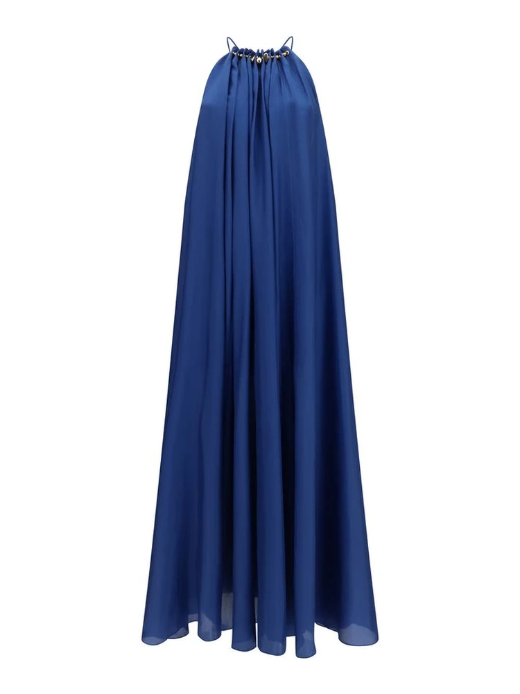Blue Silk Cocktail Dress