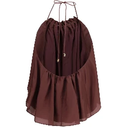 Bordeaux Silk Sleeveles T-Shirt