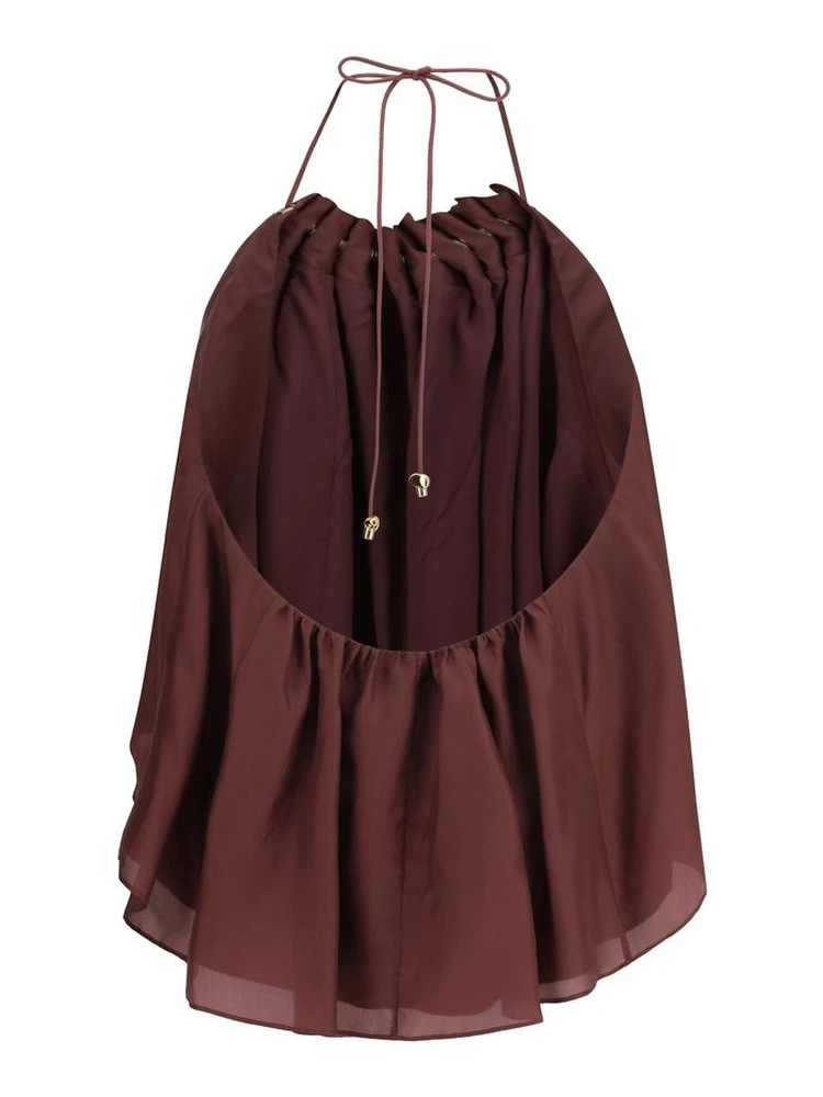 Bordeaux Silk Sleeveles T-Shirt alternative