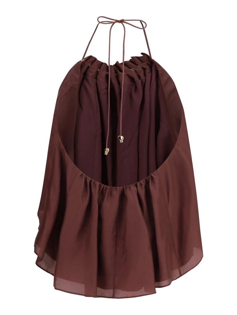 Bordeaux Silk Sleeveles T-Shirt