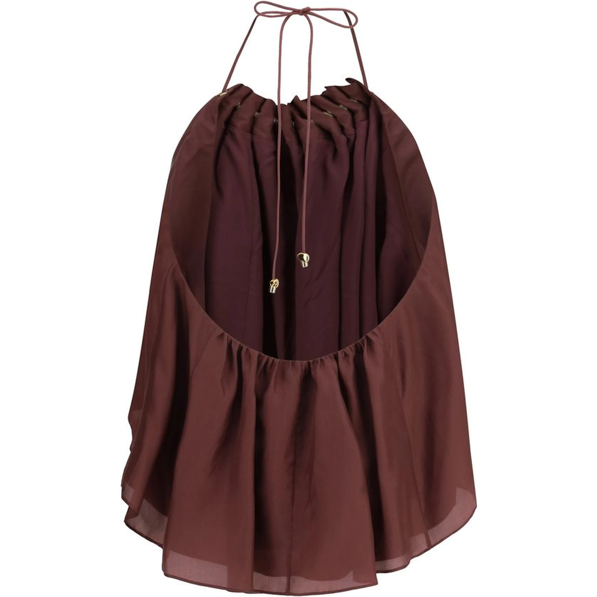 Bordeaux Silk Sleeveles T-Shirt