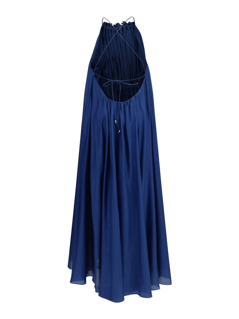 Blue Silk Cocktail Dress
