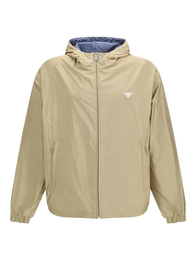 Beige Recycled Polyamide Shell Jacket