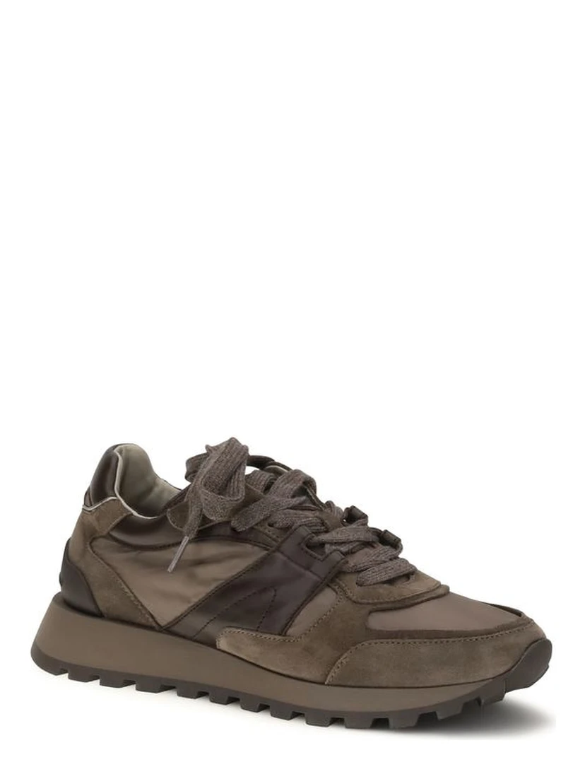 Brown Calf Leather Bos Taurus Athletic Sneakers