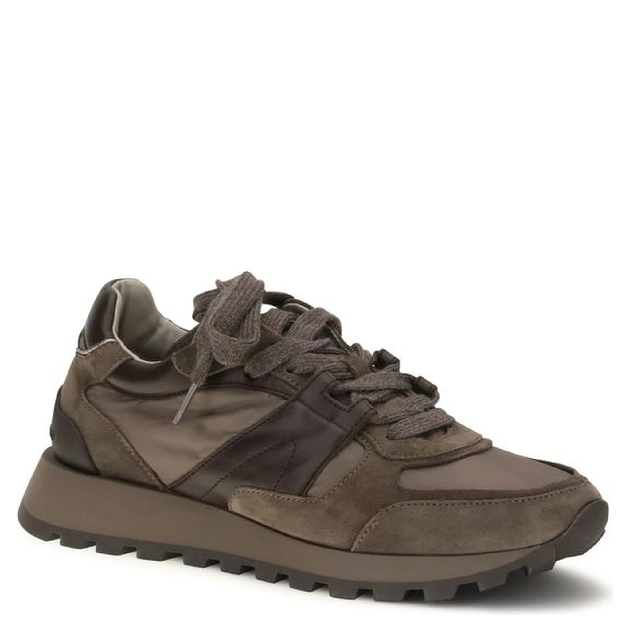 Brown Calf Leather Bos Taurus Athletic Sneakers