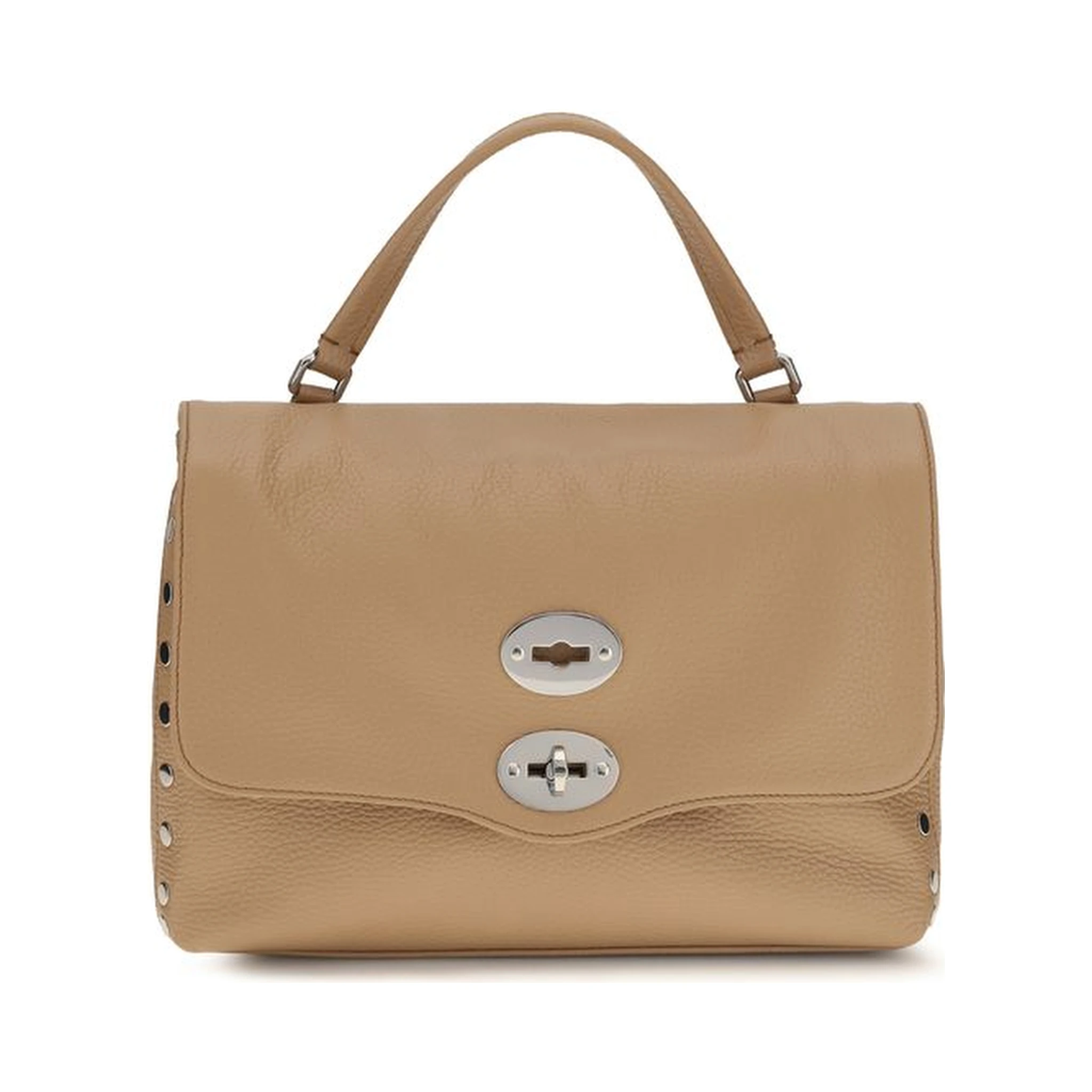 Beige Calf Leather Bos Taurus Shoulder Bag