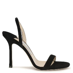 Black Calf Leather Bos Taurus Stiletto Heel Sandals