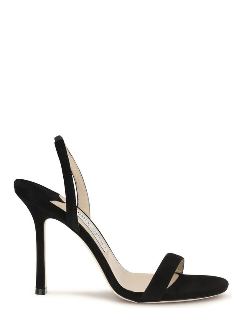 Black Calf Leather Bos Taurus Stiletto Heel Sandals