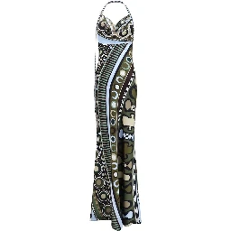 Multicolor Silk Long Dress
