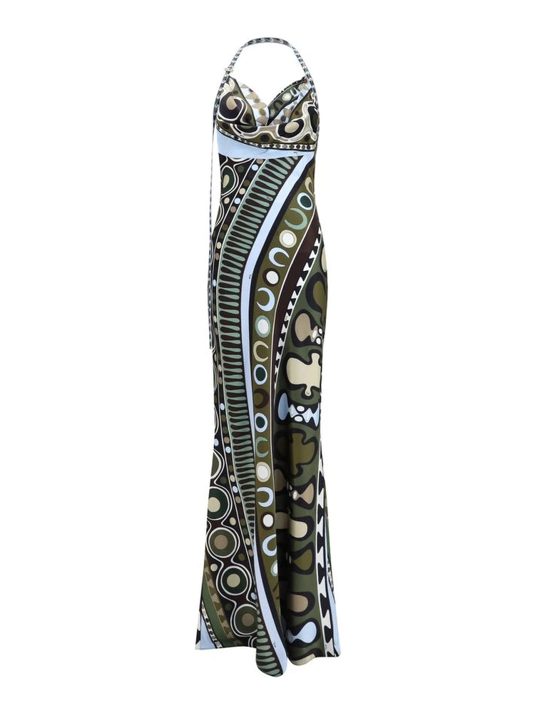 Multicolor Silk Long Dress