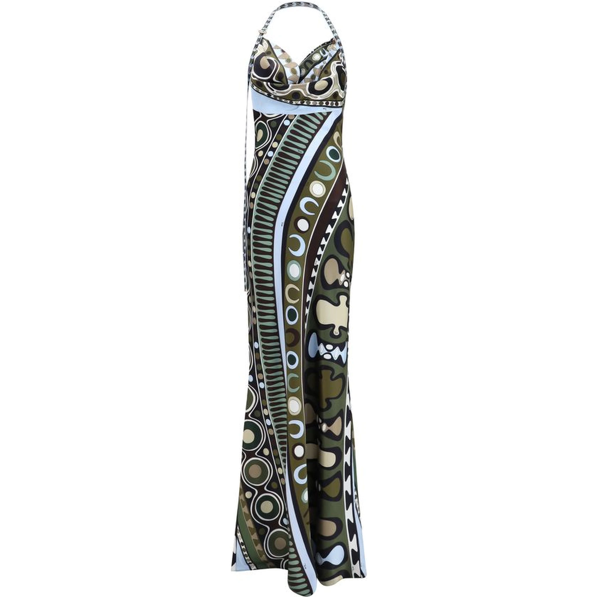Multicolor Silk Long Dress