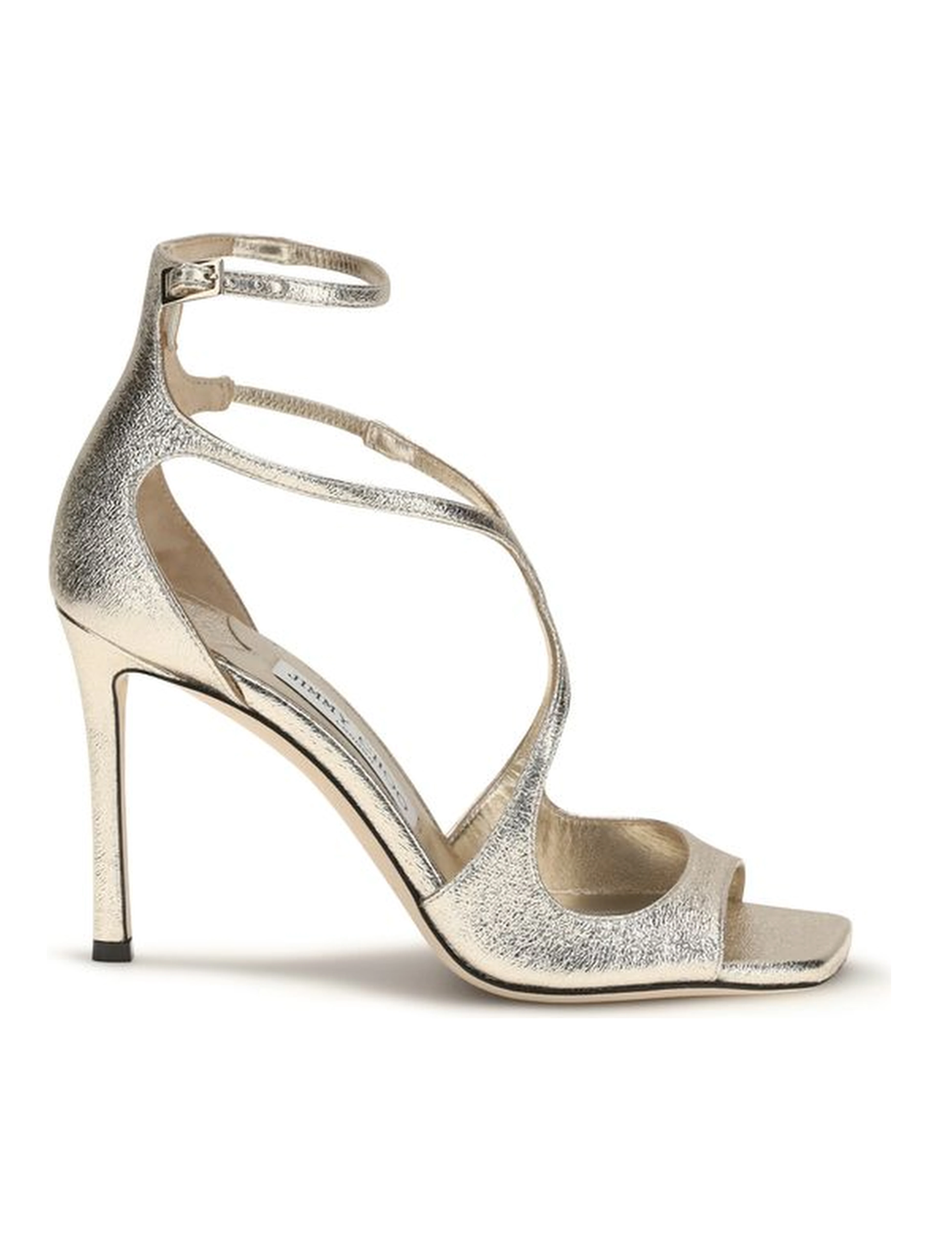 Gold Calf Leather Bos Taurus Stiletto Heel Sandals