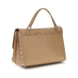 Beige Calf Leather Bos Taurus Shoulder Bag