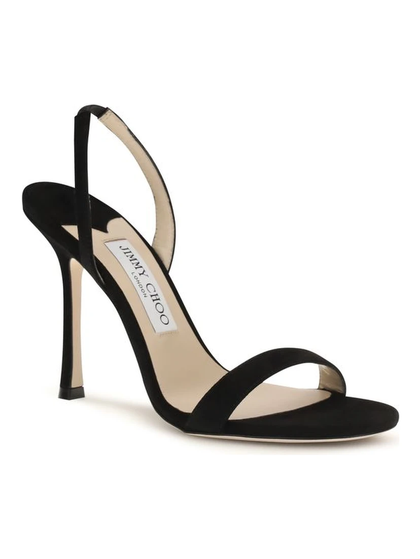 Black Calf Leather Bos Taurus Stiletto Heel Sandals