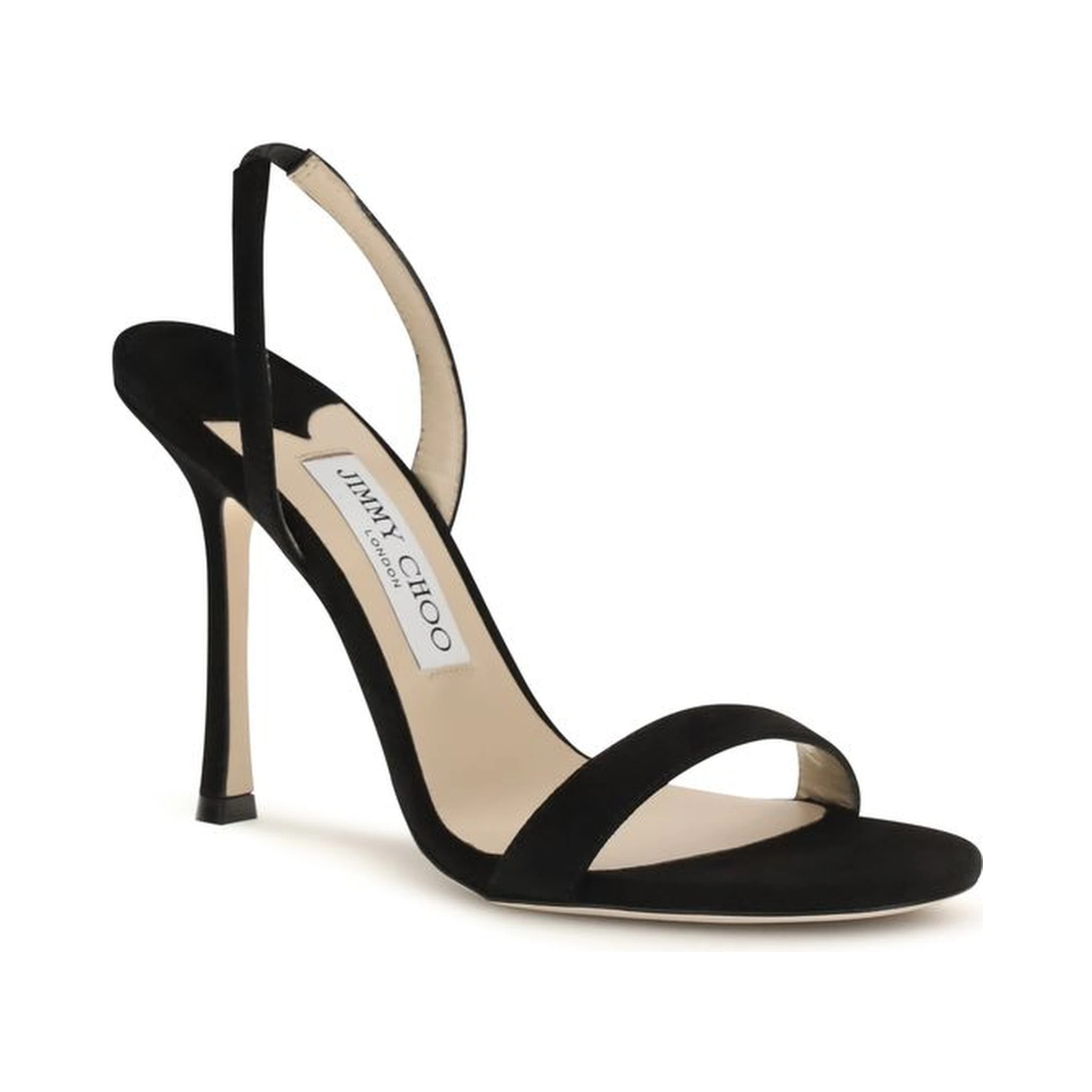 Black Calf Leather Bos Taurus Stiletto Heel Sandals