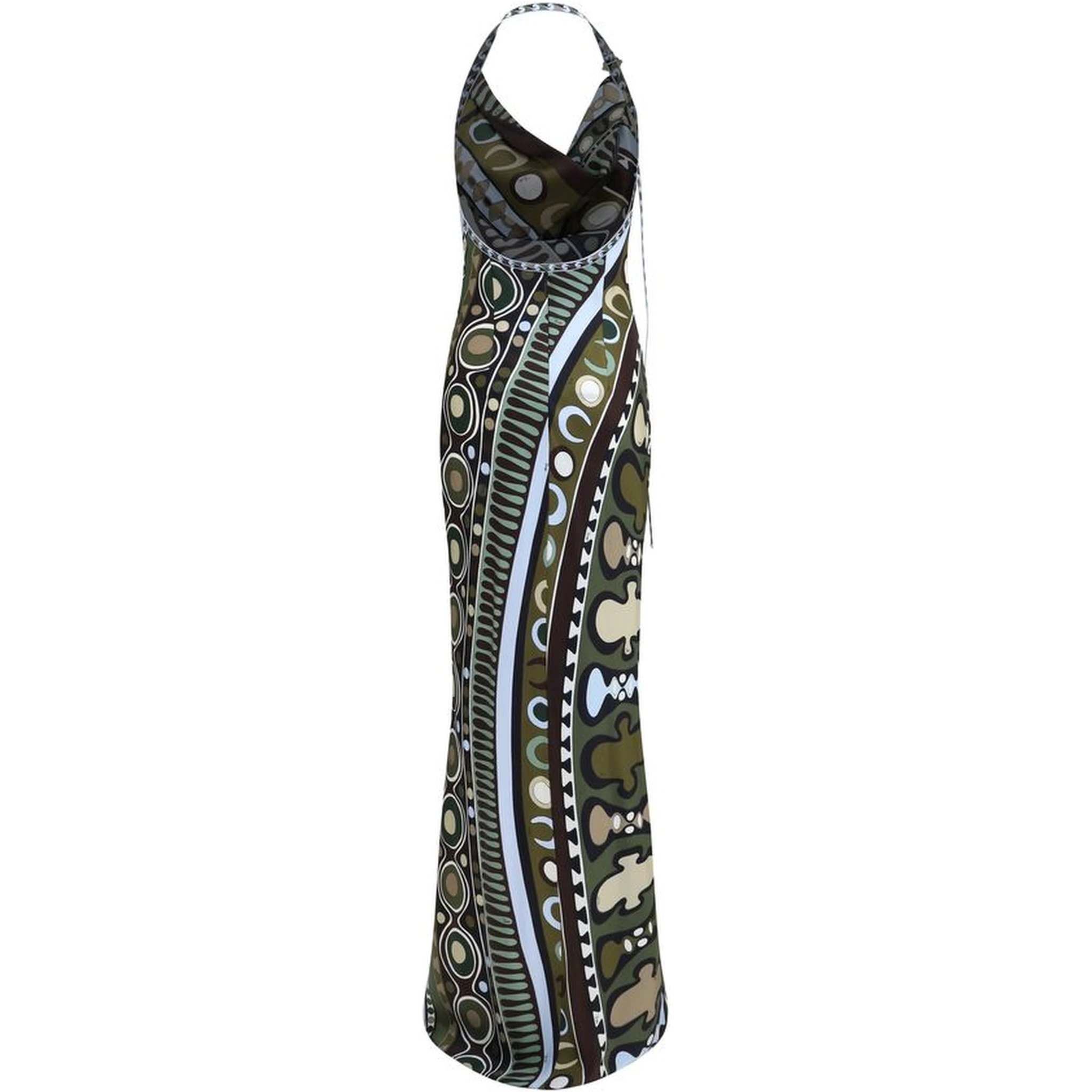 Multicolor Silk Long Dress
