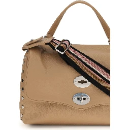 Beige Calf Leather Bos Taurus Shoulder Bag