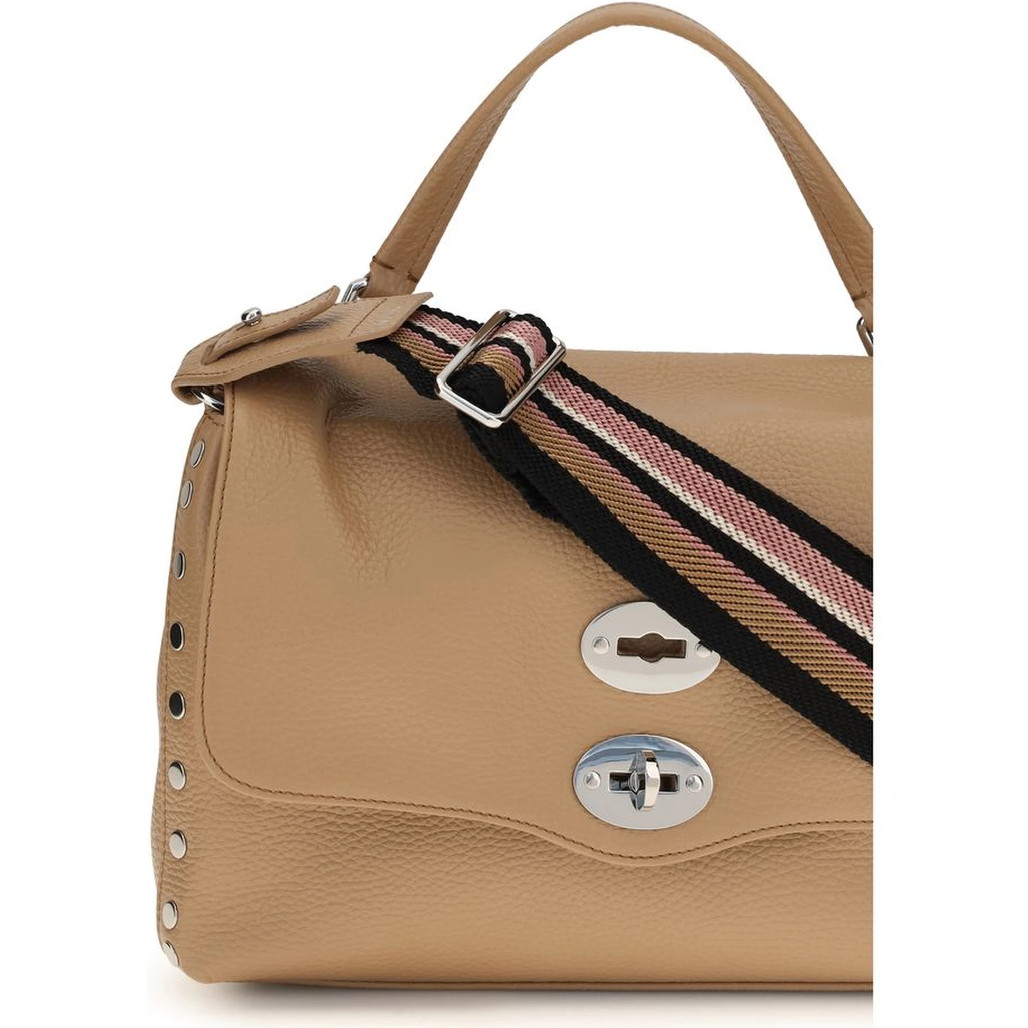 Beige Calf Leather Bos Taurus Shoulder Bag