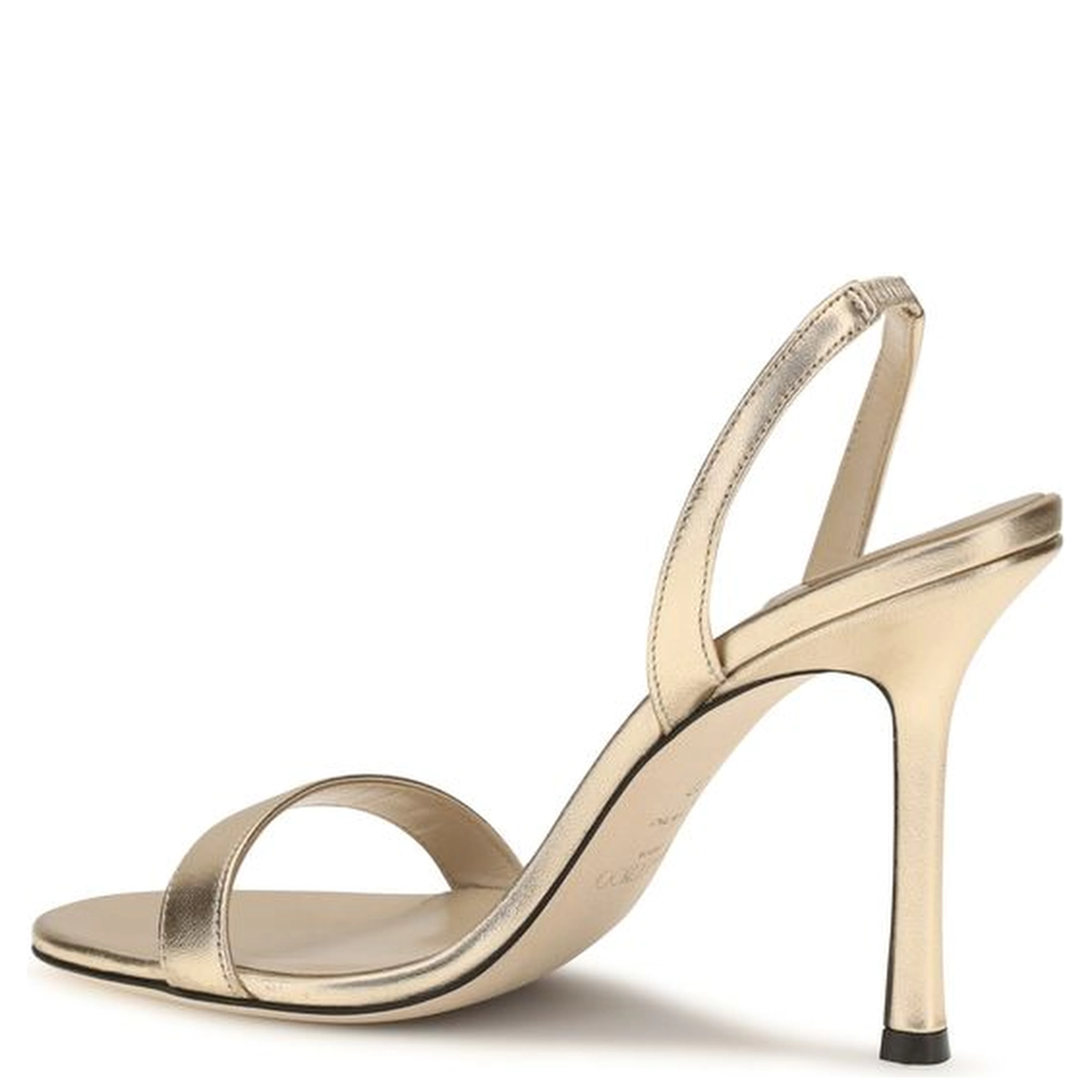 Gold Calf Leather Bos Taurus Stiletto Heel Sandals