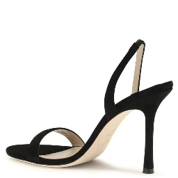 Black Calf Leather Bos Taurus Stiletto Heel Sandals