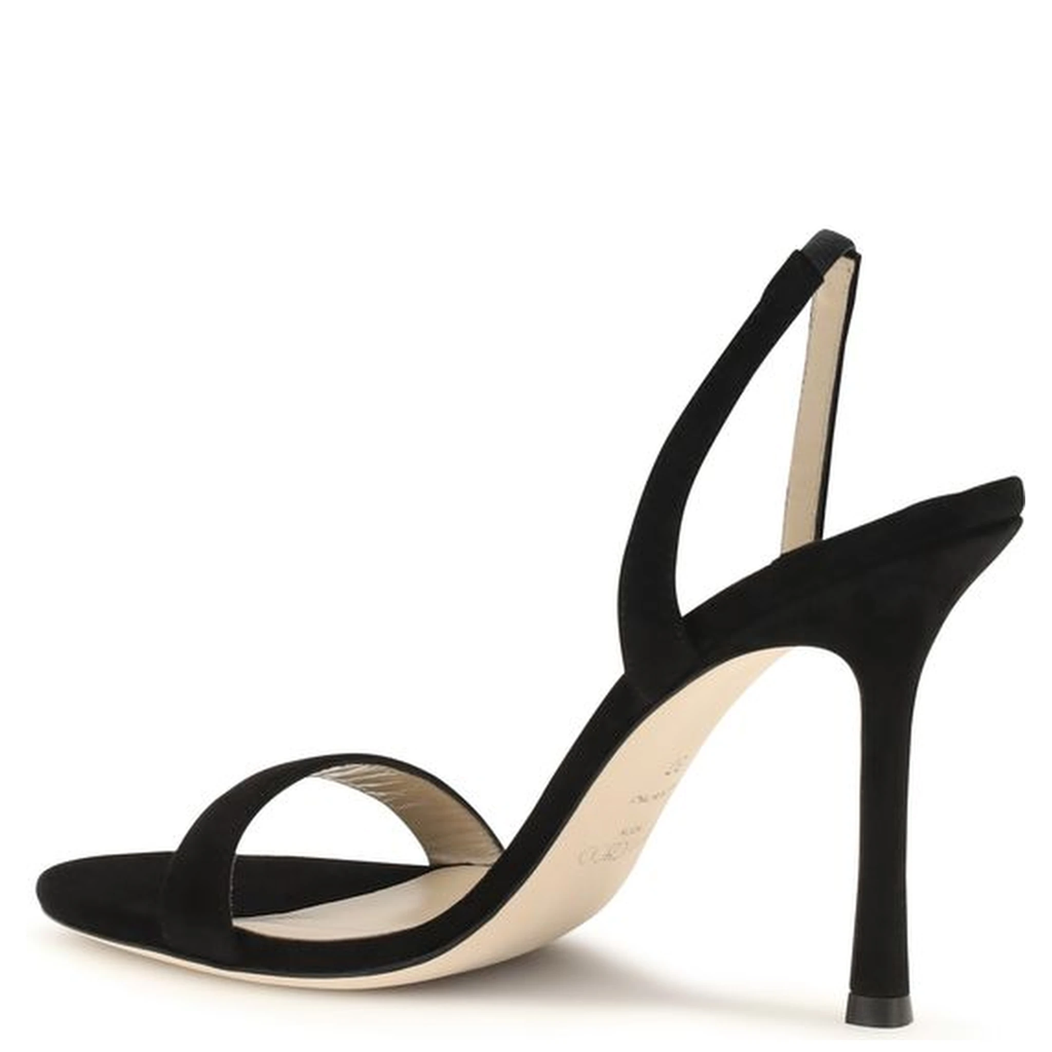 Black Calf Leather Bos Taurus Stiletto Heel Sandals