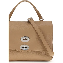 Beige Calf Leather Bos Taurus Shoulder Bag