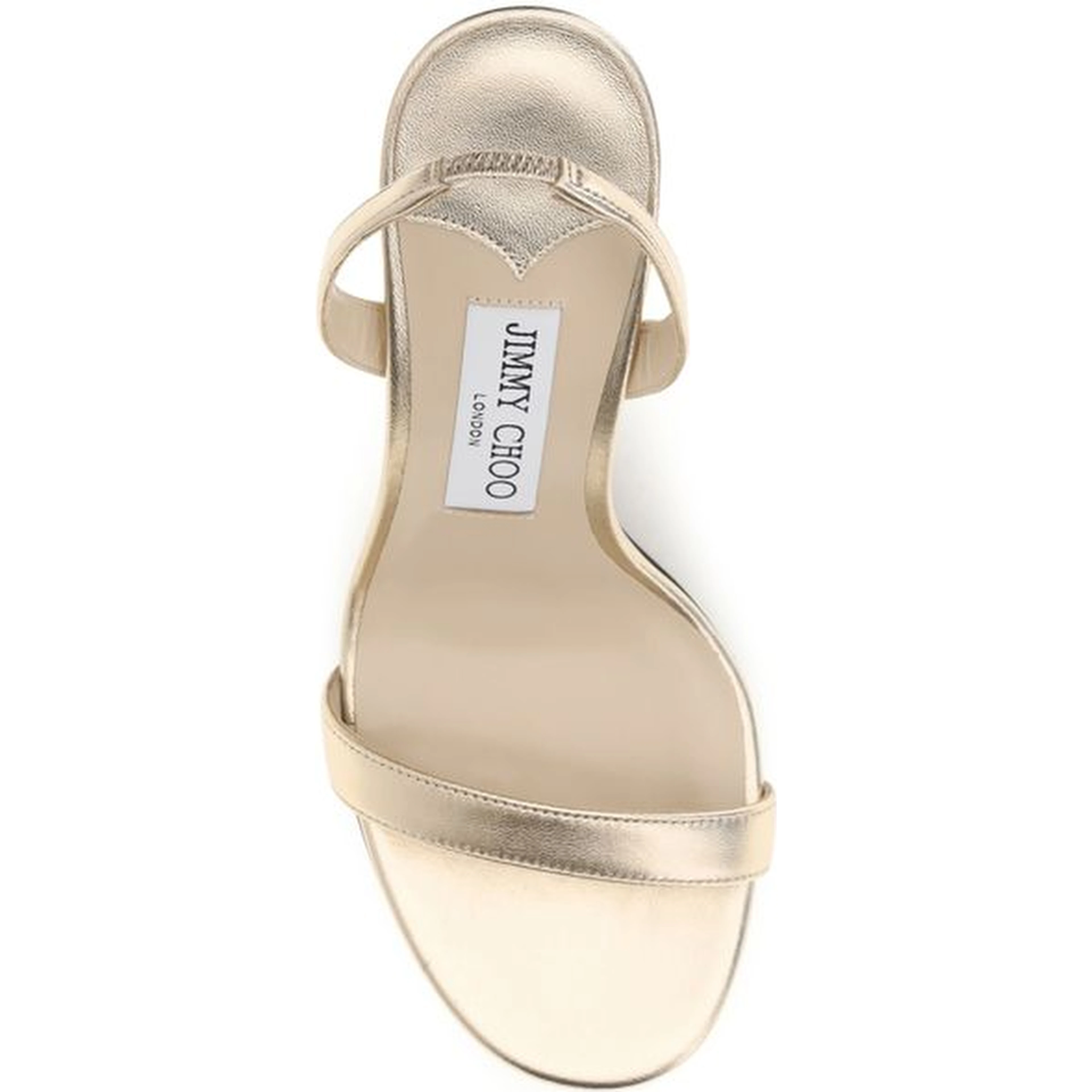 Gold Calf Leather Bos Taurus Stiletto Heel Sandals