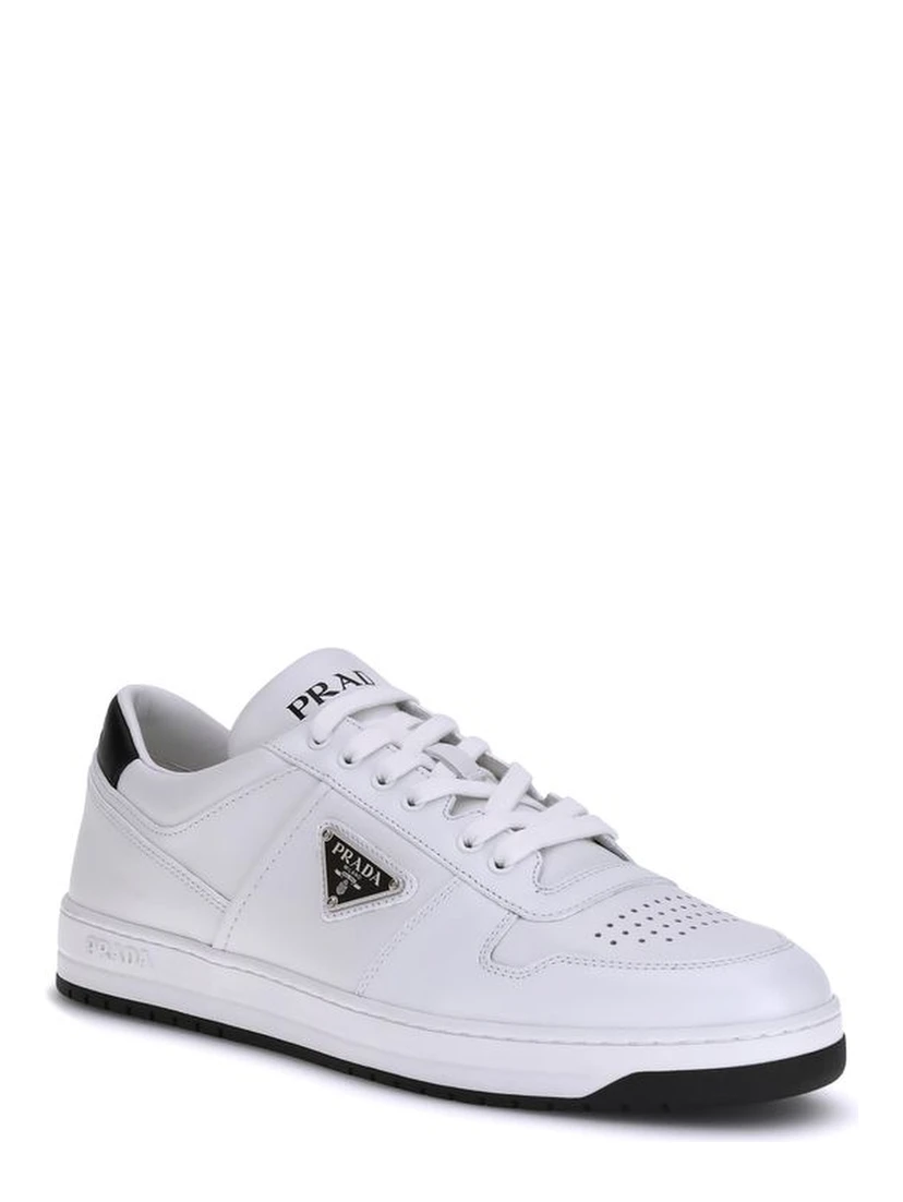 White Calf Leather Bos Taurus Low Top Sneakers