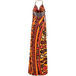 Multicolor Silk Long Dress