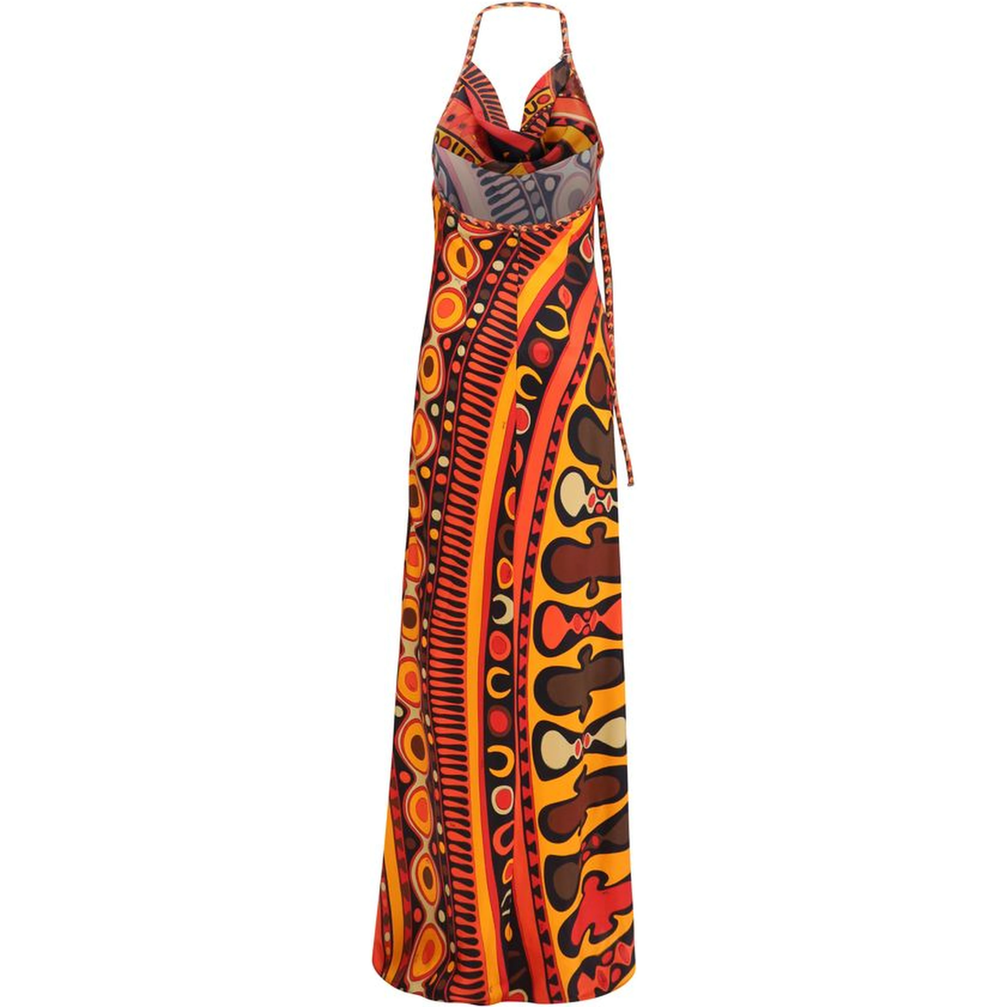 Multicolor Silk Long Dress