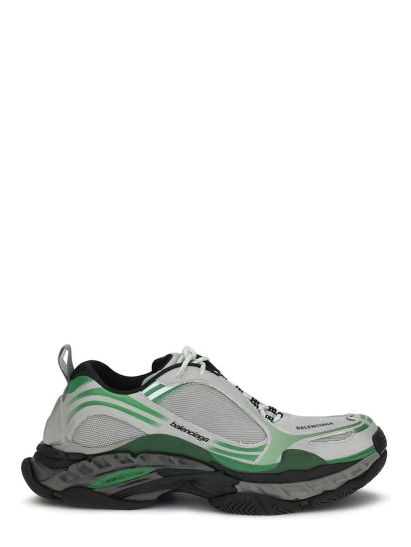 Gray Polyester Athletic Sneakers