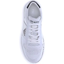 White Calf Leather Bos Taurus Low Top Sneakers