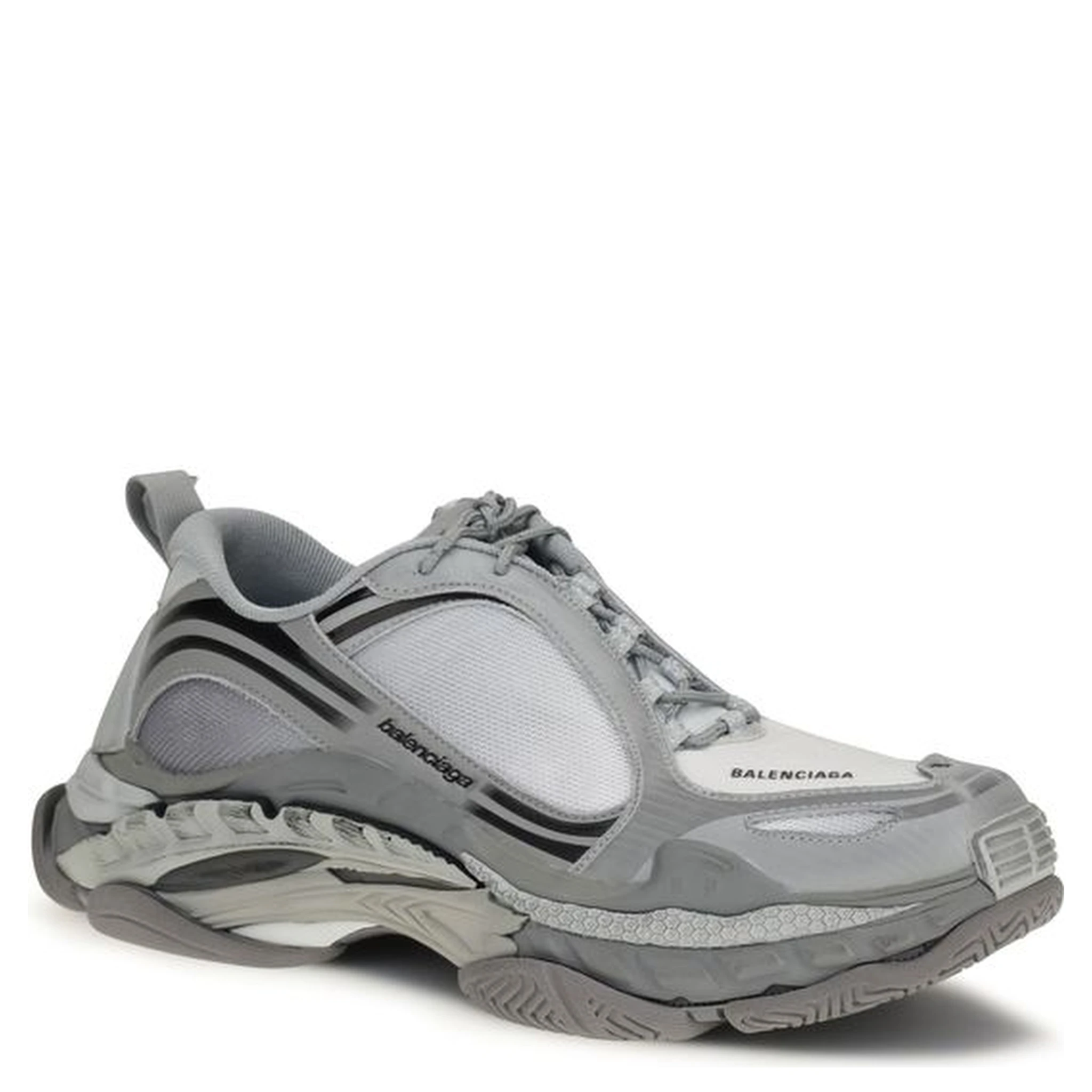 Gray Polyethylene Athletic Sneakers