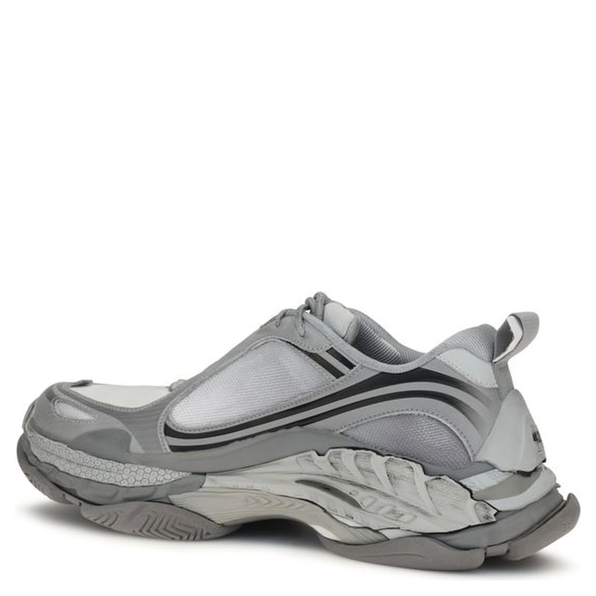 Gray Polyethylene Athletic Sneakers